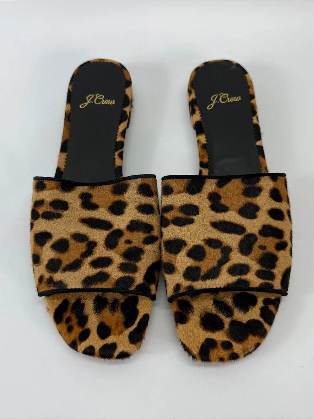 J. Crew Abbie Slide Sandals In Leopard Calf Hair Women’s Size 8.5 - Picture 5 of 10